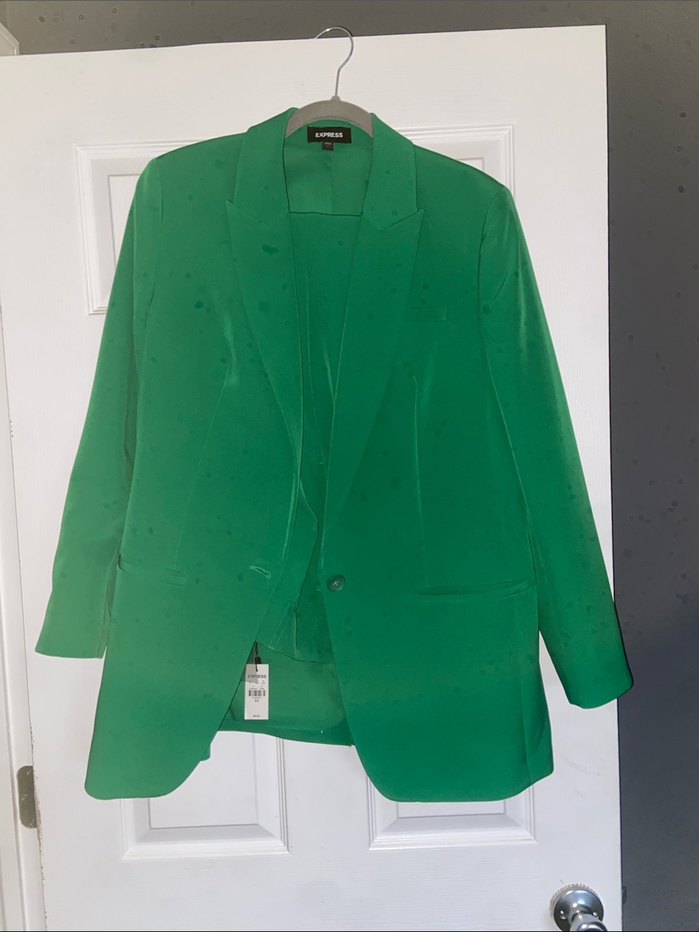Express Emerald Green Single-Button Blazer with Pants